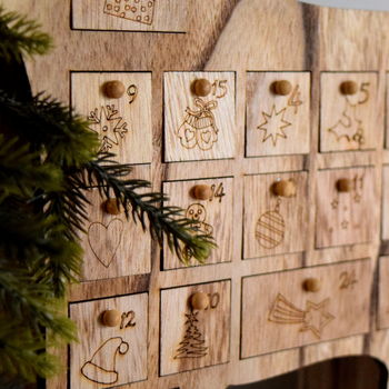 Personalised Wooden Reindeer Advent Calendar, 2 of 3