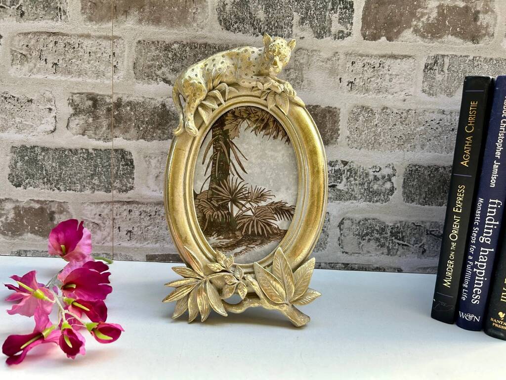 Gold Leopard Photo Frame 6x4 Luxury Animal Frame, 1 of 6