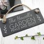 Personalised Garden Slate Hanging Sign, thumbnail 1 of 5