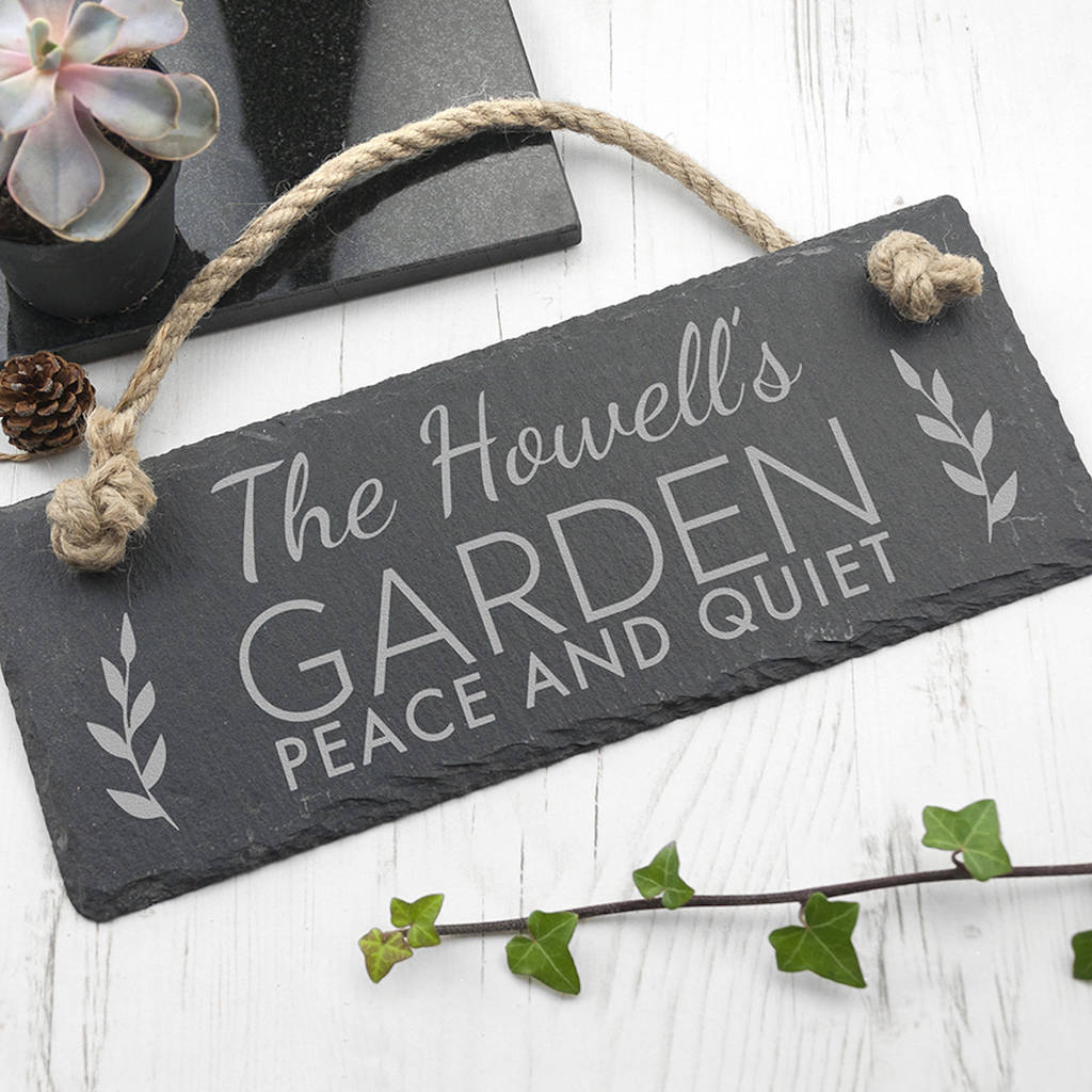 Personalised Garden Slate Hanging Sign, 1 of 5
