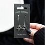 Black Obsidian Spider Threader Earrings, thumbnail 1 of 3