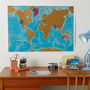 Scratch The World® Watercolour Edition Map With Coin, thumbnail 2 of 5