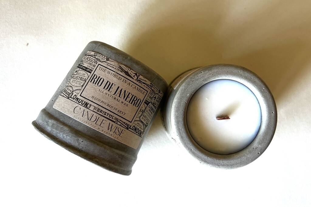 Mini Concrete Vessel Scented Candle Rio De Janeiro By Candle Wise