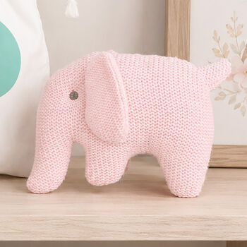 Pink Elephant Organic Rattle And Personalised Bag, 2 of 2
