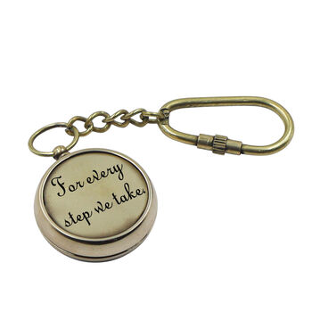 Personalised Brass Compass Keyring, 7 of 12
