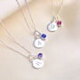 Girl's Personalised Initial And Birthstone Necklace, thumbnail 2 of 10