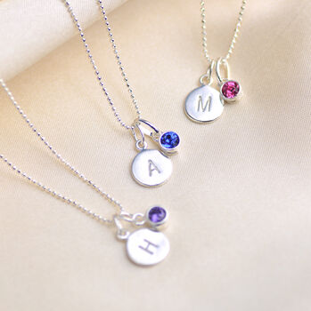 Girl's Personalised Initial And Birthstone Necklace, 2 of 10