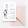 Wedding Invitation Winter Blue Floral, thumbnail 3 of 5