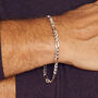 Mens Sterling Silver Figaro Chain Bracelet, thumbnail 1 of 10