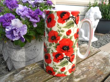 Large China Jug In Vibrant Poppy Design, 4 of 8