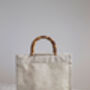 Bamboo Handle Hessian Tote Bag, thumbnail 1 of 2