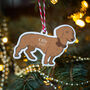 Personalised Dachshund Sausage Dog Tree Decoration, thumbnail 1 of 2