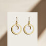 White And Yellow Circular Earrings, thumbnail 1 of 6