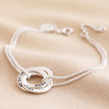 Personalised Sterling Silver Russian Ring Bracelet, 2 of 6