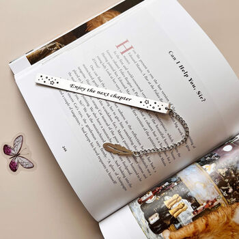 'A New Chapter Begins…' Bookmark With Feather Charm, 6 of 12