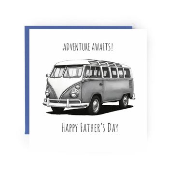 Adventure Awaits Camping Van Father's Day Card For Explorer Dads, 2 of 7