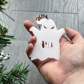 Personalised Ghost Christmas Tree Decoration, 5 of 8