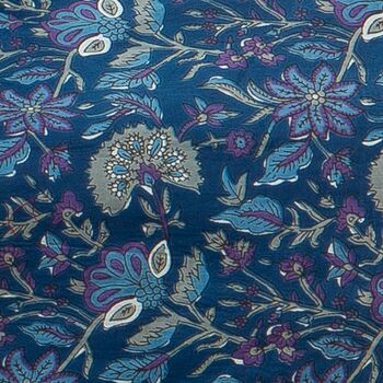 Indian Cotton Blue Lagoon Print Pyjama Set, 7 of 7