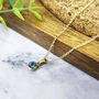 Mini Round Blue Topaz December Birthstone Necklace, thumbnail 1 of 3