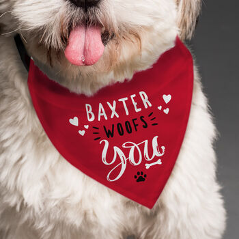 Personalised Woofs You Valentine's Day Dog Bandana, 4 of 5