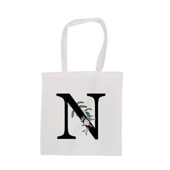 Monogrammed Floral Initial Tote Bag, 3 of 7