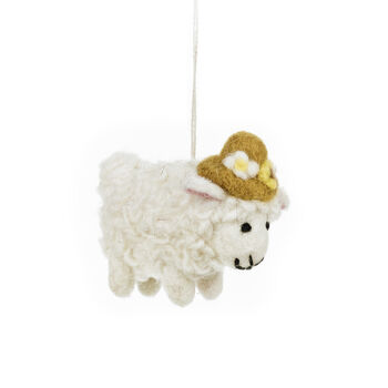 Handmade Felt Gloria The Sheep Hanging Easter Decor, 3 of 3