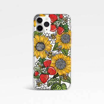 Sunflower Bees Strawberry Phone Case For iPhone, 10 of 10