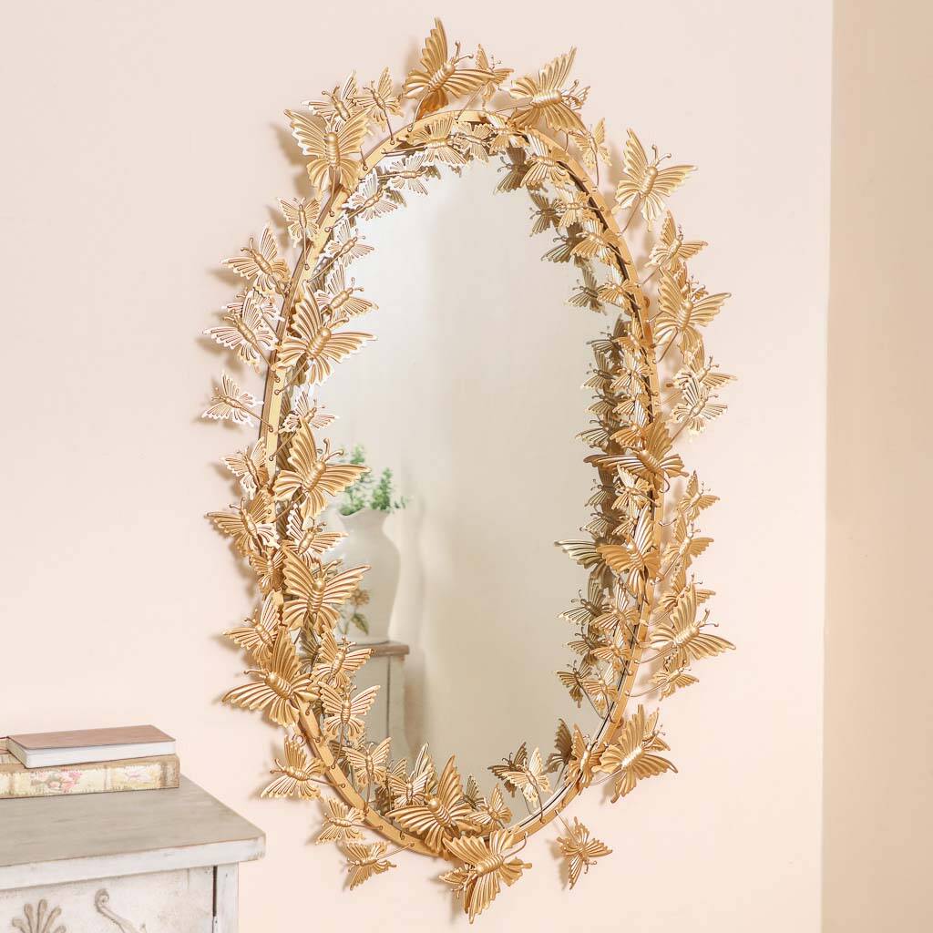 Luxury Antique Style Butterfly Wall Mirror, 1 of 6