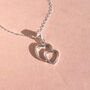 Sterling Silver Two Heart Necklace, thumbnail 1 of 7