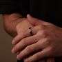 Black 6 Mm Engraved Band Ring, Black And Silver Personalised Ring, thumbnail 1 of 12