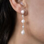 Sterling Silver Pearl Drop Earrings, thumbnail 1 of 9