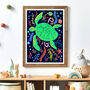 Colourful Sea Turtle Nursery Art Print, thumbnail 3 of 8