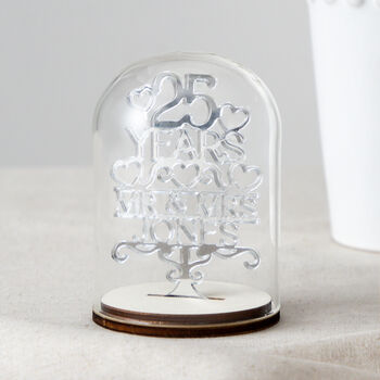 25th Silver Anniversary Personalised Keepsake Dome, 2 of 4