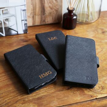 Personalised Black Vegan Leather iPhone 11 Pro Max Case, 6 of 6