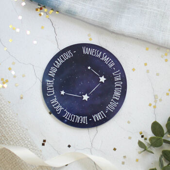 Personalised Constellation Coaster, Star Signs, 12 of 12
