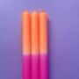 'Peach Melba' Dip Dye Dinner Candle Trio, thumbnail 2 of 4