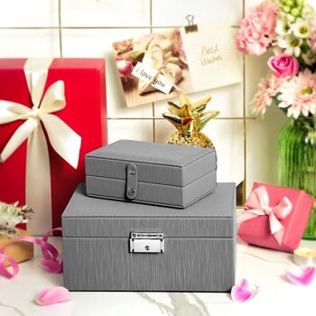 Two Tier Jewellery Storage Box Travel Case, 4 of 8
