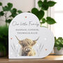 Personalised Highland Cow Wooden Heart Ornament, thumbnail 2 of 4