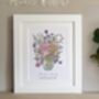 Personalised Birth Month Flowers In Vase Print, thumbnail 2 of 4