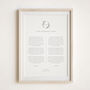 Wedding Vows Anniversary Gift, Botanic Crest Design, thumbnail 1 of 4