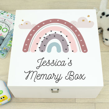 Personalised Pastel Rainbow Children's Keepsake Box, 4 of 7