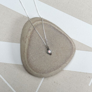 Selena. White Opal Sterling Silver Pendant Necklace, 3 of 4