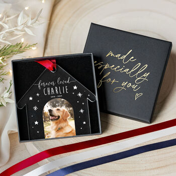 Personalised Pet Memorial House Ornament Photo And Name, 4 of 8