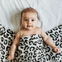 Personalised Xl Leopard Print Baby Gift Muslin, thumbnail 4 of 8
