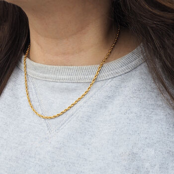 Gold Rope Necklace–18 K Gold Plated Waterproof Chain, 8 of 8