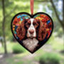 Welsh Springer Stained Glass Effect Heart Suncatcher, thumbnail 4 of 5
