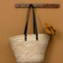 Valencia Shopper Beach Basket With Leather Handles, thumbnail 3 of 3