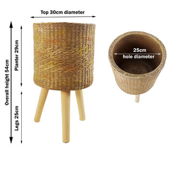 Rattan Effect Composite Planter With Stand, 11 of 12