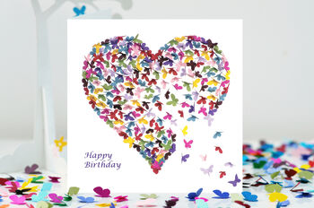 Thank You Butterfly Heart Multicoloured Card, Not 3D, 7 of 12