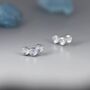 Sterling Silver Moonstone Trio Stud Earrings, thumbnail 6 of 12
